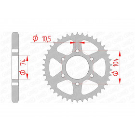 Couronne AFAM 40 dents acier pas 530 type 16401 Kawasaki