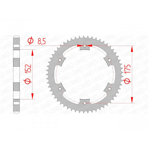 Couronne AFAM 53 dents acier pas 428 type 12207 Yamaha
