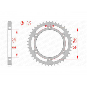 Couronne AFAM 43 dents acier pas 525 type 14506 Suzuki