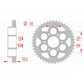 Couronne AFAM 38 dents acier pas 525 type 50801 Ducati