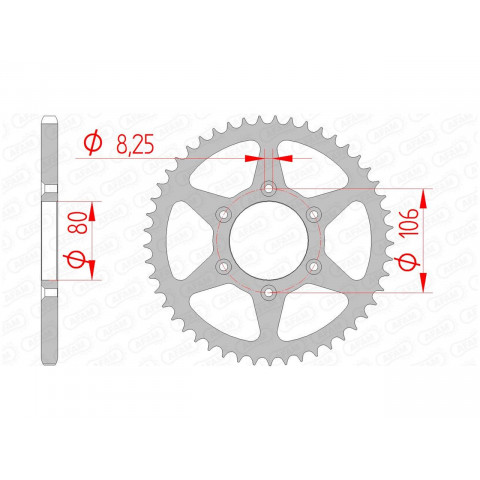 Couronne AFAM 45 dents acier pas 520 type 35204 Aprilia 125