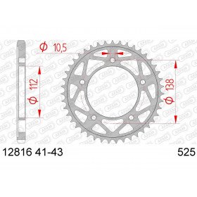 Couronne AFAM 41 dents acier pas 525 type 12816 Yamaha YZF-R1