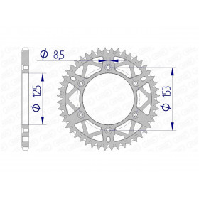 Couronne AFAM 54 dents alu pas 520 type 11212