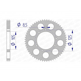 Couronne AFAM 62 dents alu pas 428 type 48200 HM