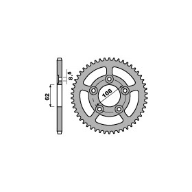 Couronne acier PBR 41 dents chaîne 520 CAGIVA 125 MITO 