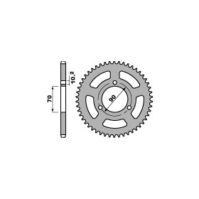 Couronne acier PBR 45 dents chaîne 420 HONDA MTX80