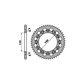 Couronne acier PBR 48 dents chaîne 520 HONDA XR250 R 