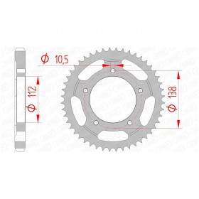 Couronne AFAM 48 dents acier pas 530 type 12607 Couronne AFAM 48 dents acier pas 530 type 12607