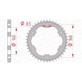 Couronne AFAM 41 dents acier pas 525 type 92634 BMW