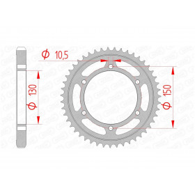 Couronne AFAM 38 dents acier pas 530 type 12801 Yamaha