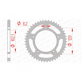 Couronne AFAM 47 dents acier pas 420 type 35104 Aprilia
