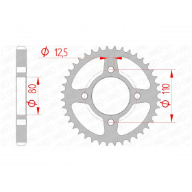 Couronne AFAM 39 dents acier pas 530 type 10603 Honda