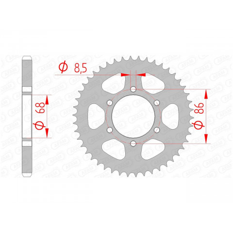 Couronne AFAM 42 dents acier pas 428 type 16201