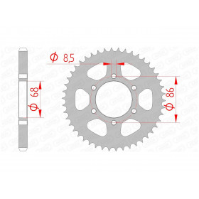 Couronne AFAM 42 dents acier pas 428 type 16201