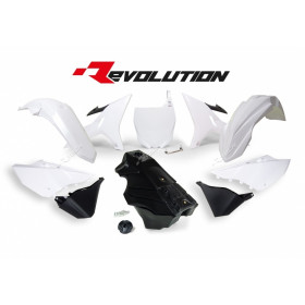 Kit plastique RACETECH Revolution + réservoir blanc/noir Yamaha YZ125/250