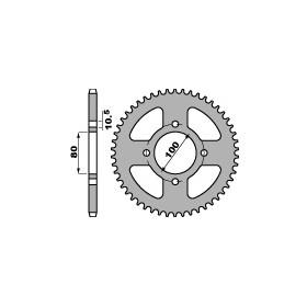 Couronne acier PBR 45 dents chaîne 428 Suzuki GZ125