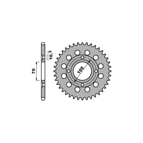 Couronne acier PBR 38 dents chaîne 530 HONDA CB250 