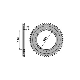 Couronne acier PBR 42 dents chaîne 530 YAMAHA SR500 