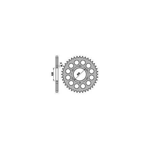 Couronne acier PBR 46 dents chaîne 428 Kawasaki BN125 ELIMINATOR 