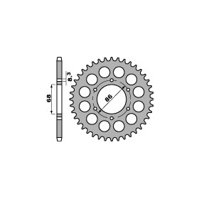 Couronne acier PBR 46 dents chaîne 428 Kawasaki BN125 ELIMINATOR 