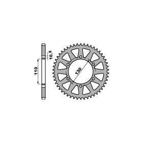 Couronne acier PBR 42 dents chaîne 520 Kawasaki GPZ500S  