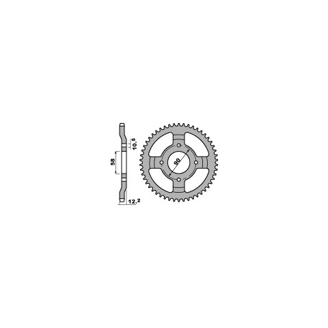 Couronne acier PBR 50 dents chaîne 428 Honda 125 CITYFLY 
