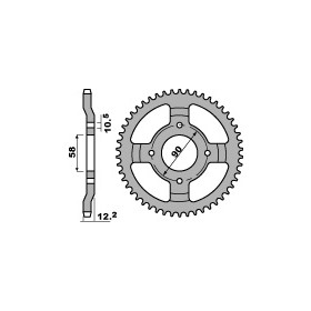 Couronne acier PBR 50 dents chaîne 428 Honda 125 CITYFLY 