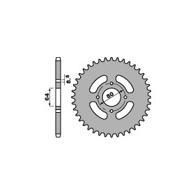 Couronne acier PBR 45 dents chaîne 428 YAMAHA YBR125 