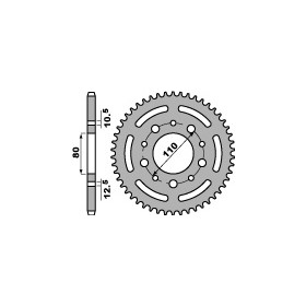 Couronne acier PBR 40 dents chaîne 525 Honda CB500 