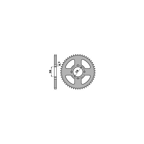 Couronne acier PBR 41 dents chaîne 428 Suzuki GN125 