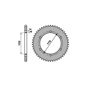 Couronne acier PBR 53 dents chaîne 428 YAMAHA TDR125