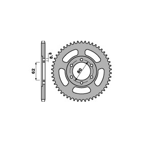 Couronne acier PBR 51 dents chaîne 428 YAMAHA TW125