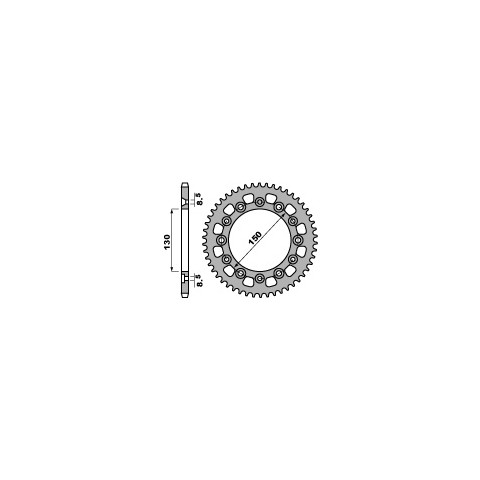 Couronne acier PBR 44 dents chaîne 520 HONDA CB250RSD-C 