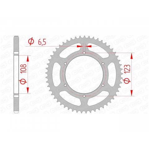 Couronne AFAM 52 dents acier pas 420 type 92114 Aprilia RS50