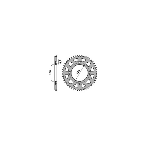 Couronne acier PBR 50 dents chaine 420 Beta RR50