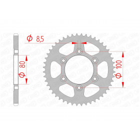 Couronne AFAM 48 dents acier pas 420 type 80105 Rieju
