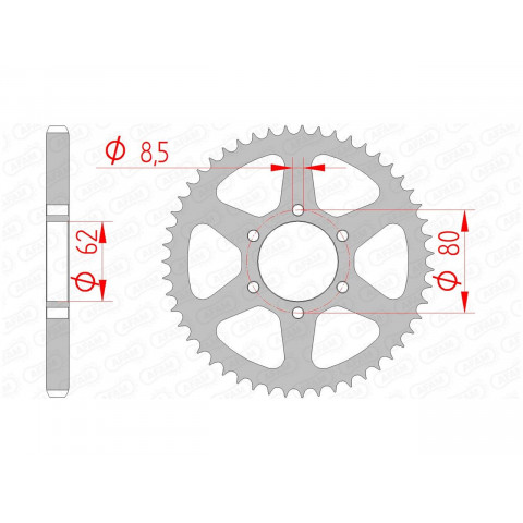 Couronne AFAM 51 dents acier pas 428 type 12208 Yamaha