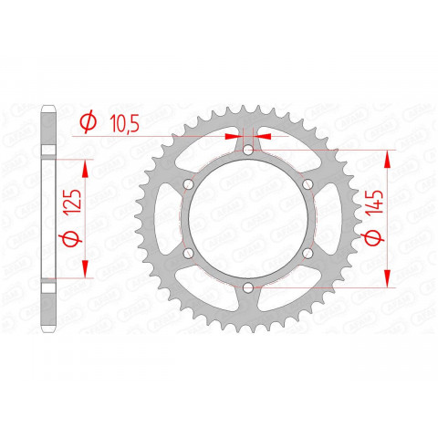 Couronne AFAM 46 dents acier pas 520 type 12305 Yamaha