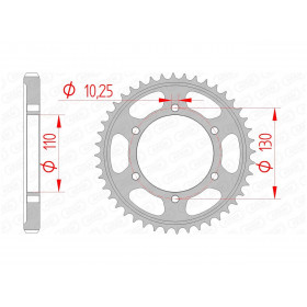 Couronne AFAM 38 dents acier pas 530 type 12813