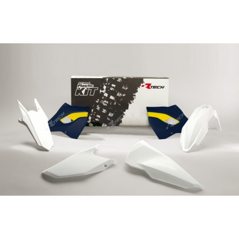 Kit plastique RACETECH couleur origine (2016) blanc/bleu/jaune Husqvarna