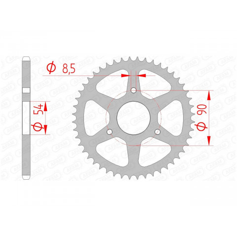 Couronne AFAM 48 dents acier pas 420 type 146100 Malaguti Drakon 50