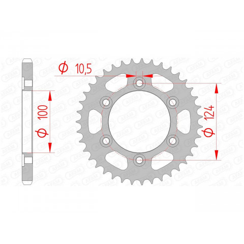 Couronne AFAM 43 dents acier pas 525 type 50609 Ducati