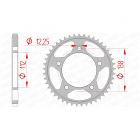 Couronne AFAM 43 dents acier pas 525 type 10613 Honda