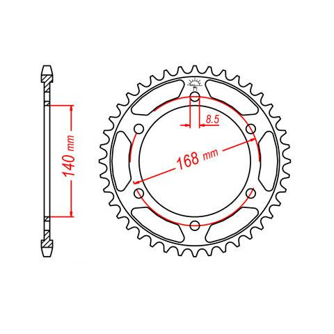 Couronne JT SPROCKETS 47 dents acier pas 525 type 6 BMW F800R