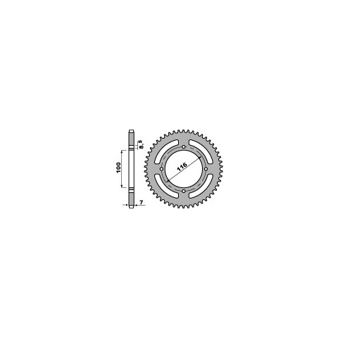 Couronnes acier PBR 51 dents chaîne 428 Kawasaki KX100