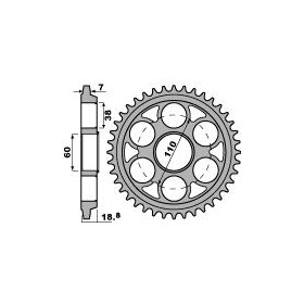 Couronne PBR 42 dents alu anodisé dur pas 525 type 4522 DUCATI Diavel