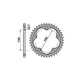 Couronne acier PBR 43 dents chaîne 525 MV F4 BRUTALE 