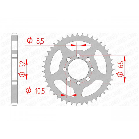 Couronne AFAM 40 dents acier pas 428 type 14101 Suzuki