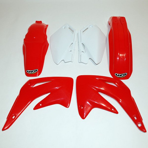 Kit plastique UFO couleur origine rouge/blanc Honda CR85R/RB
