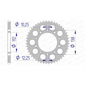 Couronne AFAM 50 dents alu pas 520 type 11509